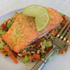 Lime Zested Salmon with Asian Quinoa Pilaf