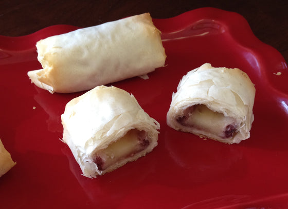 Raspberry, Brie & Almond in Phyllo Bundles or Bites (1 dozen)