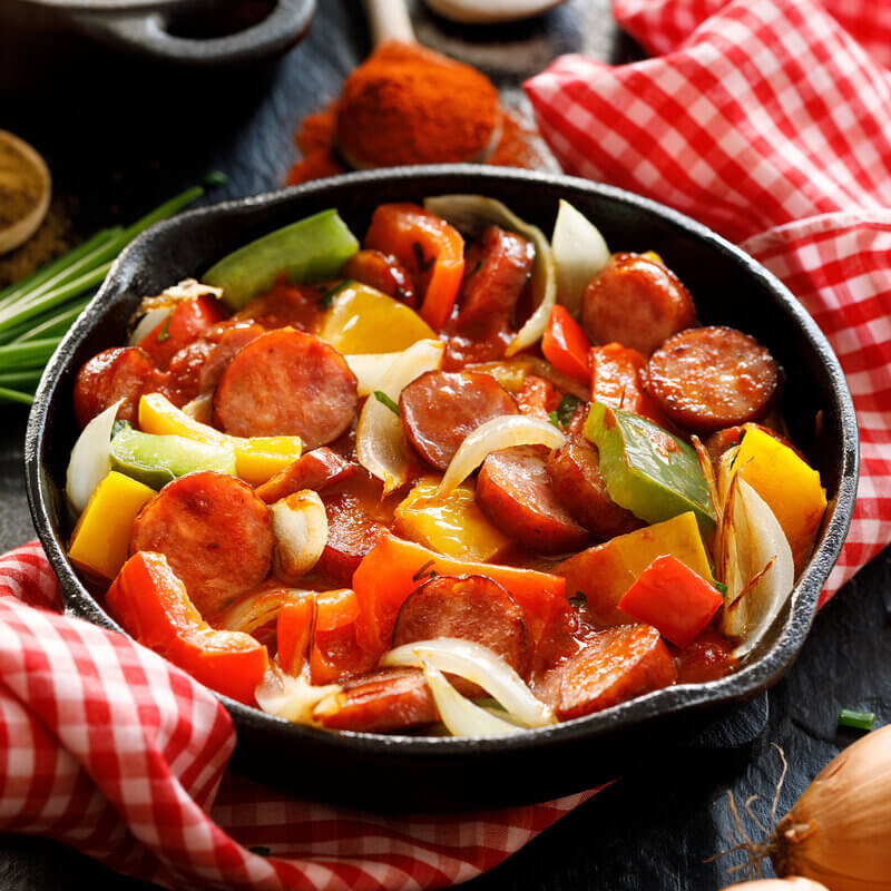 Sausage, Peppers & Onions (pork OR chicken sausage)