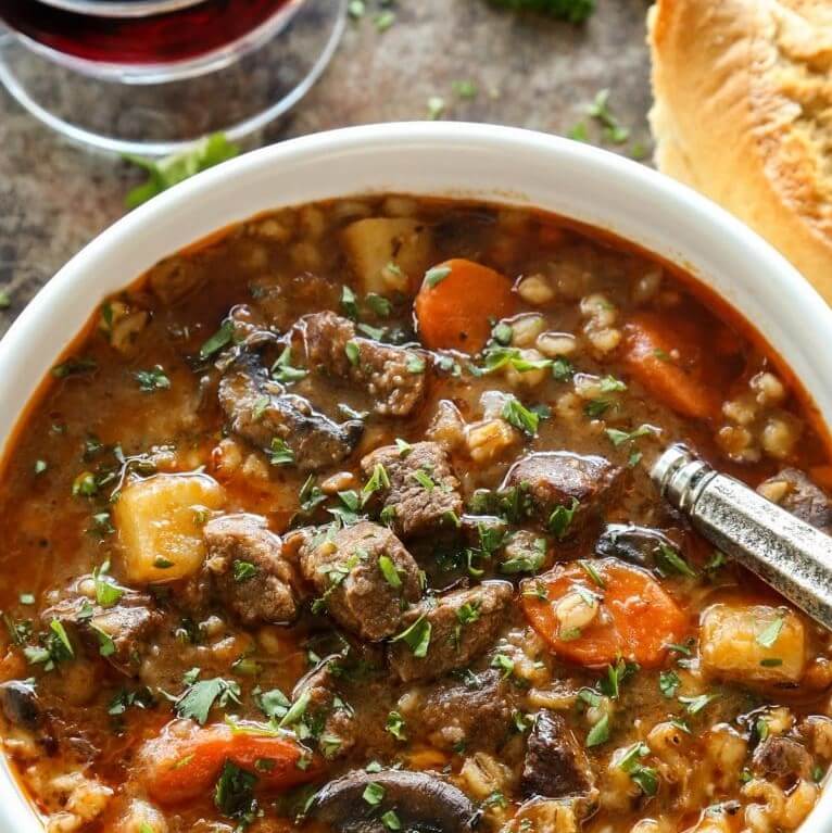 Beef Stew Vegetable Barley Soup Instant Pot Beef Barley Veggie