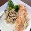 Bleu Cheese Stuffed Chicken with Buffalo Drizzle and Brown Rice*  -  Chicken