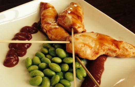 Chicken Satay with Peanut Dipping Sauce & Organic Non-GMO Edamame*  -  Chicken