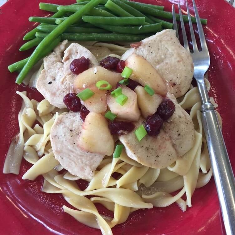 Chicken with Cranberries and Apples and French Green Beans*  -  Chicken