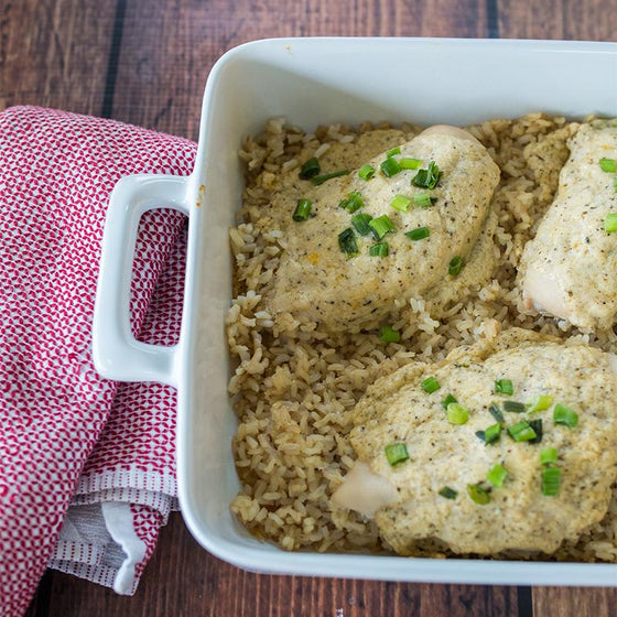 Eastern Shore Chicken Breasts over Brown Rice  -  Chicken