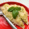 Flounder Milanese with Pesto Butter over Brown Rice