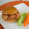 Fully Cooked Southern Pulled BBQ Chicken Sandwiches with Cheddar Cheese and Le Bus Rolls*  -  Chicken