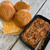 Fully Cooked Southern Pulled BBQ Chicken Sandwiches with Cheddar Cheese and Le Bus Rolls*  -  Chicken