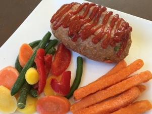 Mini Turkey & Veggie Meatloaves with Sweet Potato Fries  -  Turkey