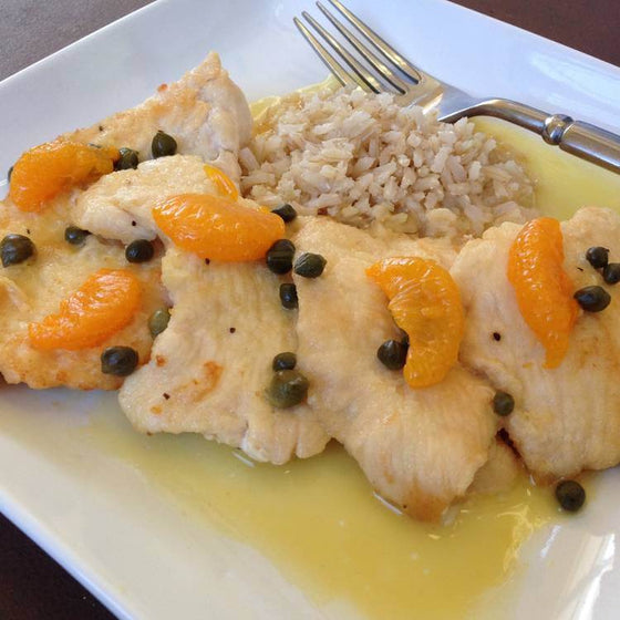 Orange Chicken Piccata with Brown Rice  -  Chicken