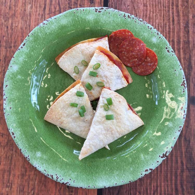 Pizza Quesadillas: Pepperoni*  -  Pork