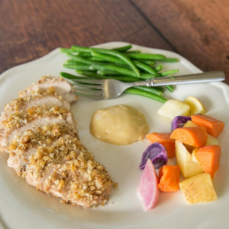 Praline Crusted Chicken with Potato Medley* - HomeCooked