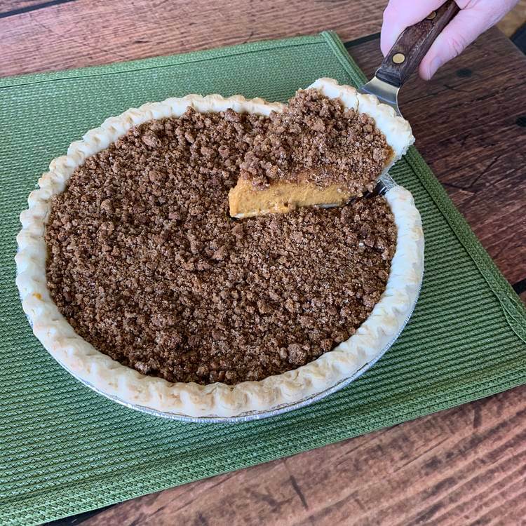 Pumpkin Pie with Gingersnap Streusel Topping, 9" (bake at home)  -  Dessert