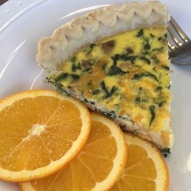Quiche:  Spinach, Mushroom and Cheese*  -  Breakfast