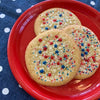 Red, White & Blue Sprinkle Sugar Cookies (dozen, ready-to-bake)