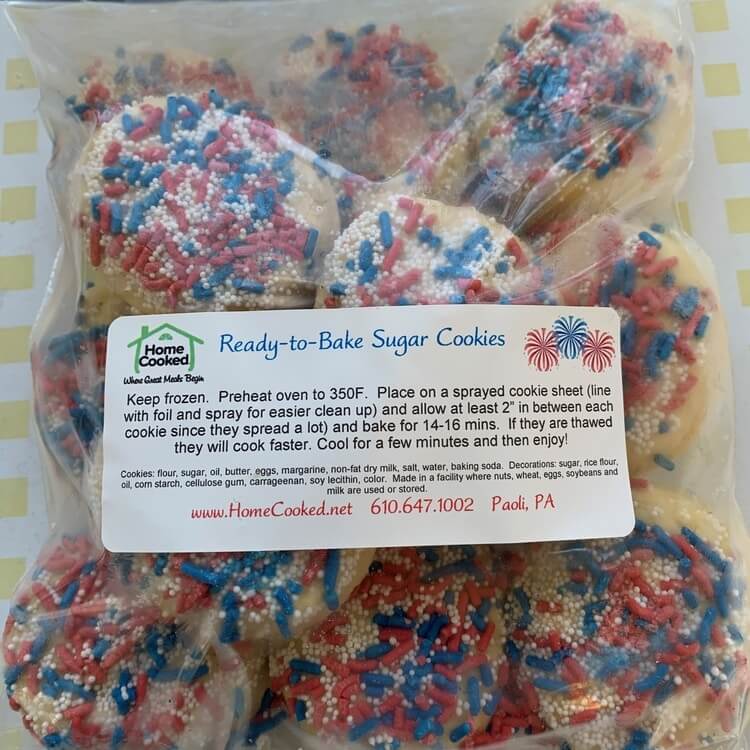 Red, White & Blue Sprinkle Sugar Cookies (dozen, ready-to-bake)*