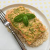 Salmon Milanese with Pesto Butter over Brown Rice*