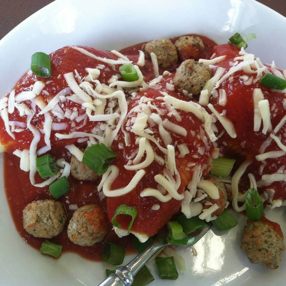Stuffed Shells with Mini Meatballs and a Ciabatta Bread Oven*  -  Beef