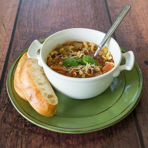 Vegetarian Pasta e Fagioli Stew with Ciabatta Bread  -  Vegetarian