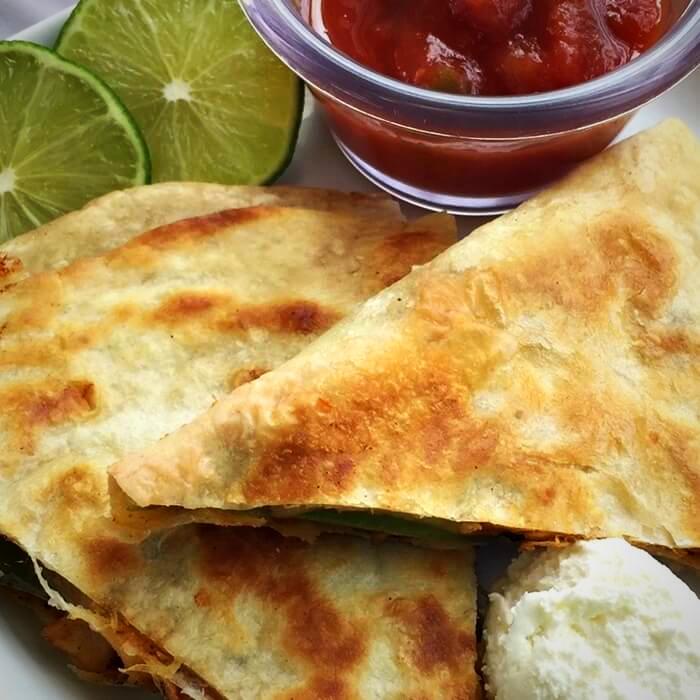Veggie Fajita Quesadillas  -  Vegetarian