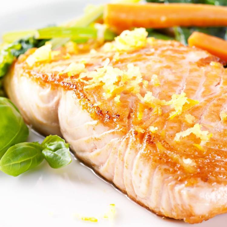 Zesty Orange Salmon over Brown Rice  -  Fish